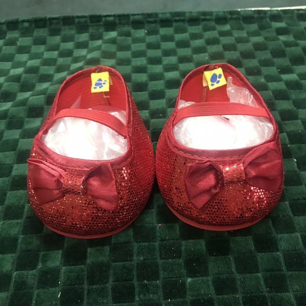 Build A Bear Workshop Ruby Slippers Shoes Red Glitter BABW